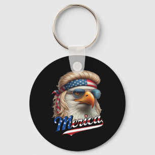 Porte-clés Aigle chauve Merica 4 juillet Aigle Blonde Mulle D