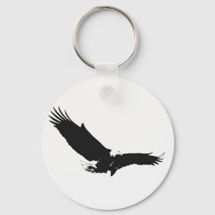 Porte-clés Aigle d'atterrissage noir et blanc