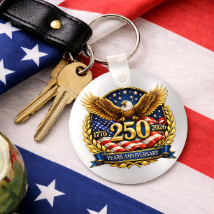 Porte-clés Aigle Emblème du 250e Anniversaire des États-Unis 