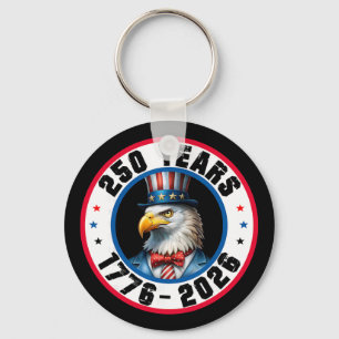 Porte-clés Aigle Et Drapeau Rouge Blanc Bleu 250 Ans 1776-202