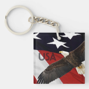 Porte-clés Aigle et Drapeau USA