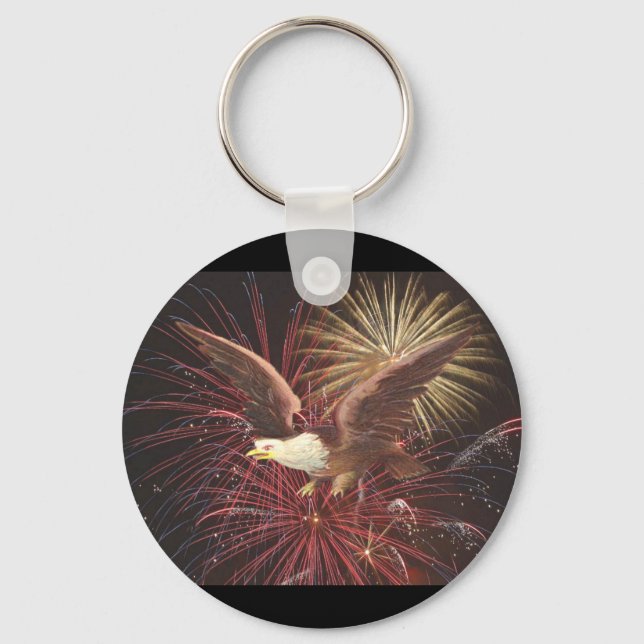 Porte-clés Aigle et feux d'artifice (Recto)