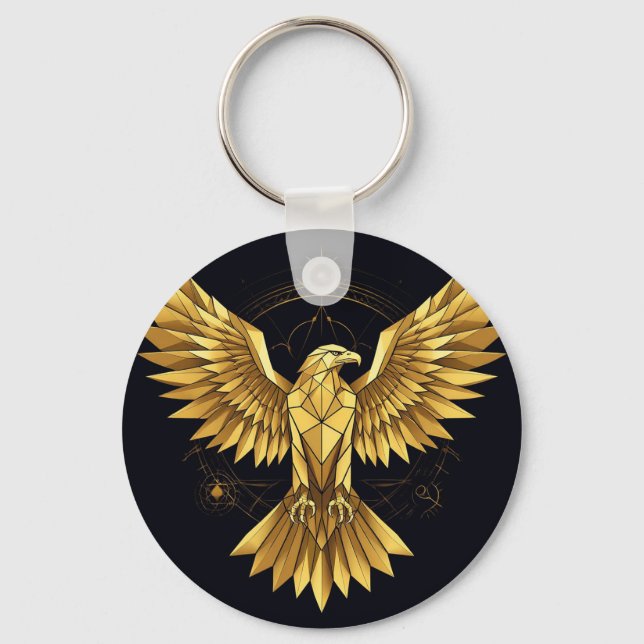 Porte-clés Aigle Géométrique Doré (Recto)