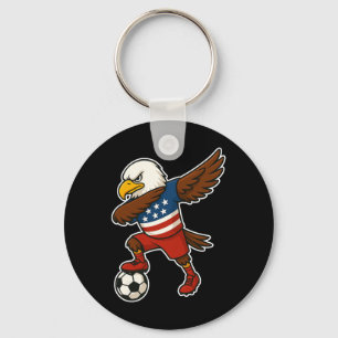 Porte-clés Aigle Ld drôle de Dabbing Football Usa - Usa Flag