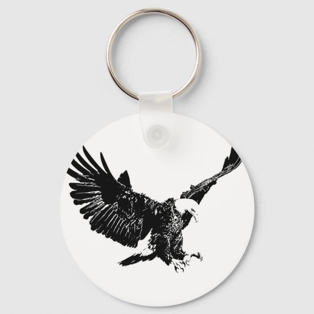 Porte-clés Aigle noir et blanc (Recto)