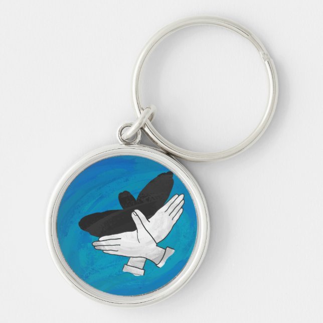 Porte-clés Aigle Ombre Sur Bleu (Devant)