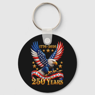 Porte-clés Aigle patriotique des États-Unis 250e anniversaire