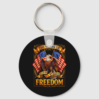 Porte-clés Aigle Patriotique Et Drapeau 250 Ans 1776-2026 4 J