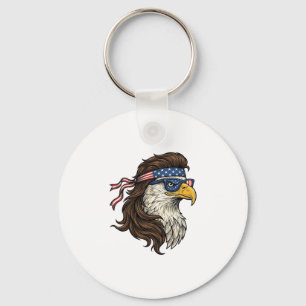 Porte-clés Aigle patriotique Mullet Gravure vintage vecteur D