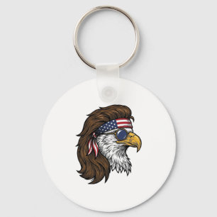 Porte-clés Aigle patriotique Mullet Gravure vintage vecteur D