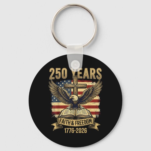 Porte-clés Aigle Rétro Foi Liberté 250 Ans Chrétien (Recto)