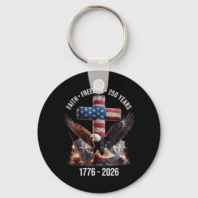 Porte-clés Aigle Rétro Foi - Liberté - 250 Ans Chrétien (Recto)