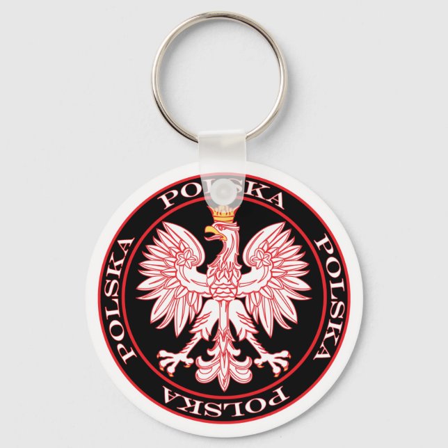 Porte-clés Aigle rouge rond Polska (Recto)