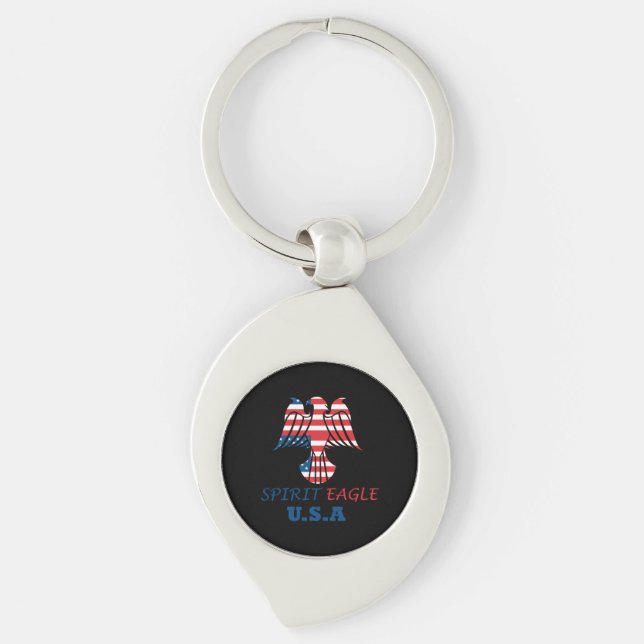Porte-clés aigle spirituel drapeau USA (Devant)