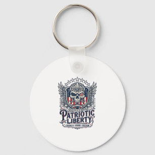 Porte-clés Aigle Tactique Patriotique Crâne Inspiré Militaire