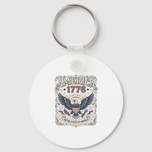 Porte-clés Aigle Vintage Amérique 1776 Patriotique