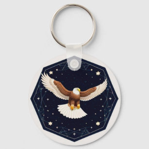 Porte-clés Aigle volant sur fond étoilé