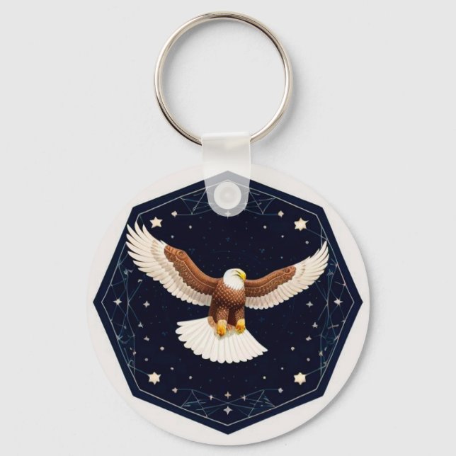 Porte-clés Aigle volant sur fond étoilé (Recto)
