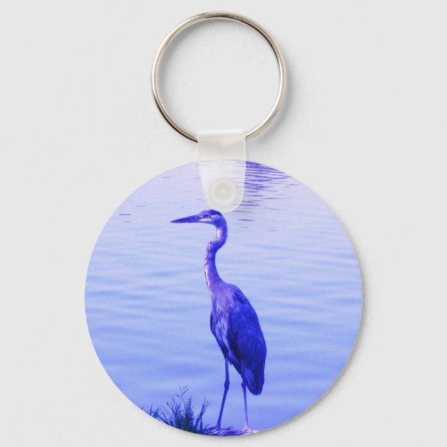 Porte-clés Aigrette Héron Bleu (Recto)