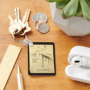 Porte-clés Aile sur une machine volante, croquis de Léonard d