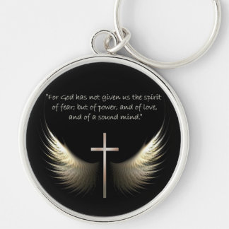 Porte-clés Ailes de Saint-Esprit avec le vers de croix et