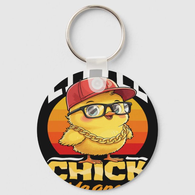 Porte-clés Aimant à Filles Drôle Par Chicken Cool Sungles Gar (Recto)