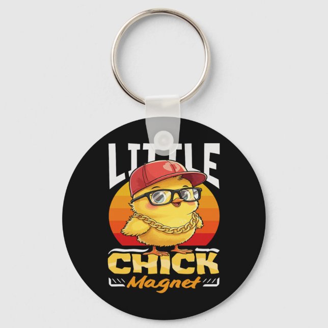 Porte-clés Aimant à Filles Drôle Par Chicken Cool Sungles Gar (Recto)
