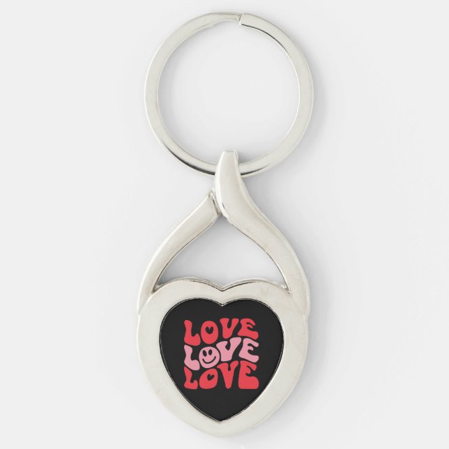 Porte-clés Aimer la Saint-Valentin Groovy Vacances drôles  (Devant)