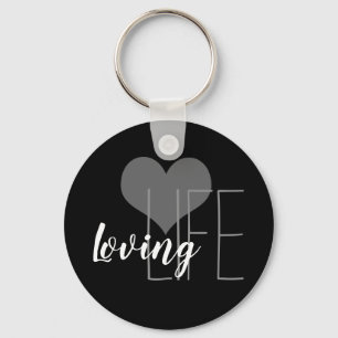 Porte-clés aimer la vie fantaisie lettrer avec coeur  