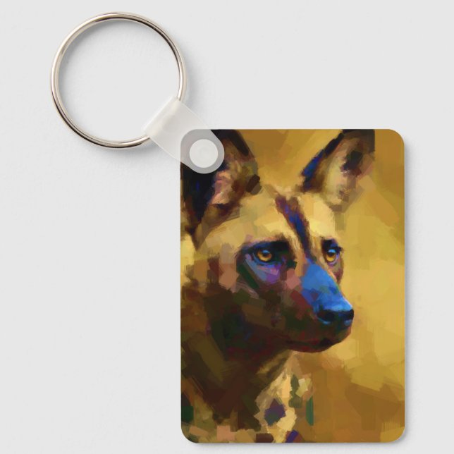 Porte-clés Aimer l'art du chien sauvage africain (Recto)