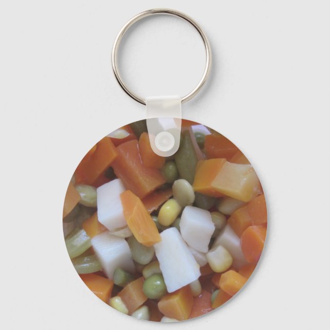 Porte-clés Aimer les légumes mixtes (Recto)