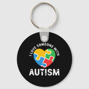 Porte-clés Aimer Quelqu'Un Avec Autisme Puzzle Coeur Autistiq