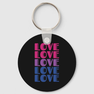Porte-clés Aimer Texte répété LGBTQ Bisexual Pride