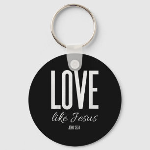 Porte-clés Aimez comme Jésus Jean 13_ Verset biblique Chrétie