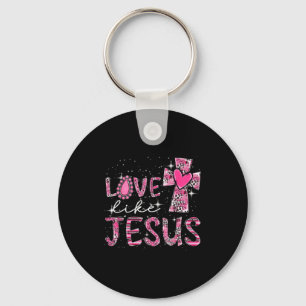 Porte-clés Aimez comme Jésus Léopard occidental Croix Saint-V