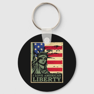 Porte-clés Aimez La Liberté Américaine 4 Juillet Fête De L'In