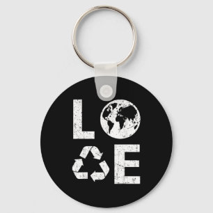 Porte-clés Aimez la Terre & Recycler le recyclage