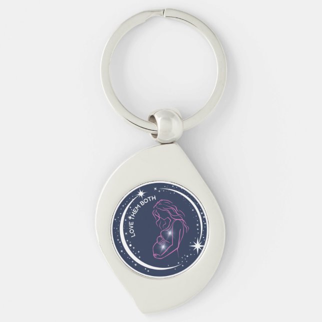 Porte-clés Aimez les Deux Mère et Bébé Pro-Vie Tourbillon  (Devant)