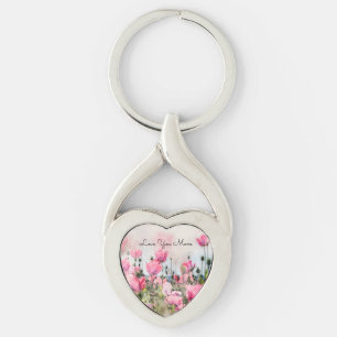 Porte-clés Aimez-vous Maman Aquarelle rose