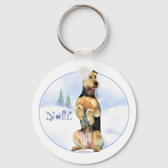 Porte-clés Airedale Terrier Noel - Magnet (Recto)