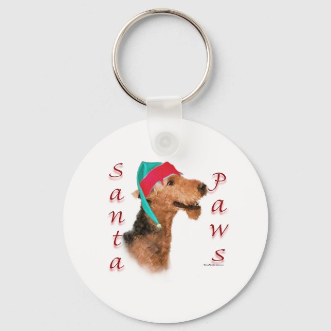 Porte-clés Airedale Terrier Père Noël Paws (Recto)