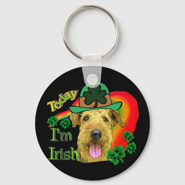 Porte-clés Airedale Terrier St patrick (Recto)