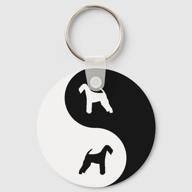Porte-clés Airedale Terrier Yin Yang (Recto)