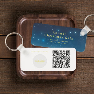 Porte-clés Ajouter le logo QR Code Porte - clé Blue Gold