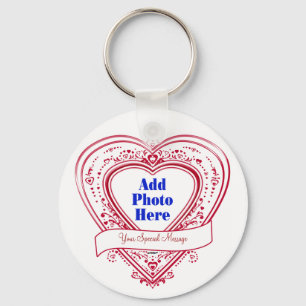 Porte-clés Ajouter Un Message Spécial Photo Red Hearts