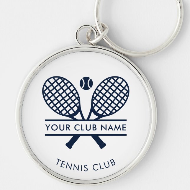 Porte-clés Ajouter Votre Nom Club Tennis Icônes Équipe Joueur (Devant)