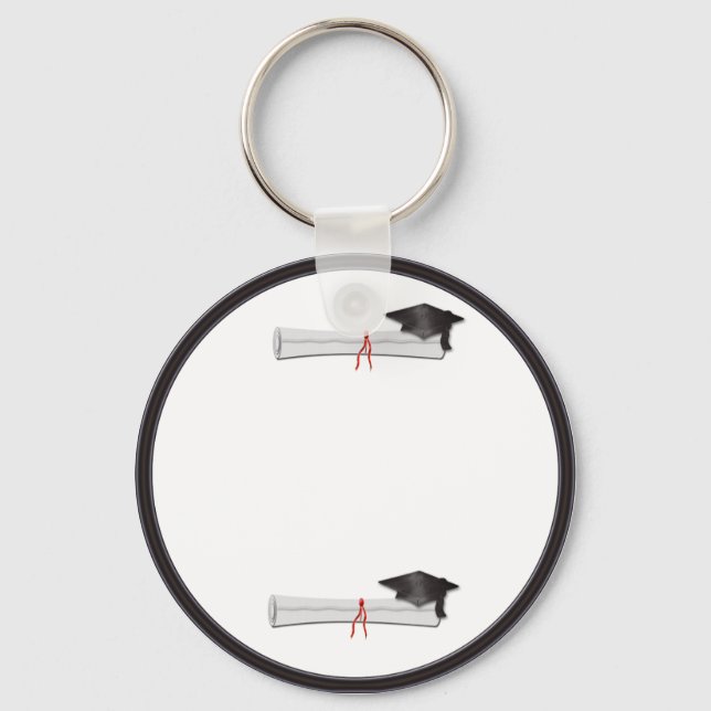Porte-clés Ajouter votre propre texte Porte - clé de graduati (Recto)
