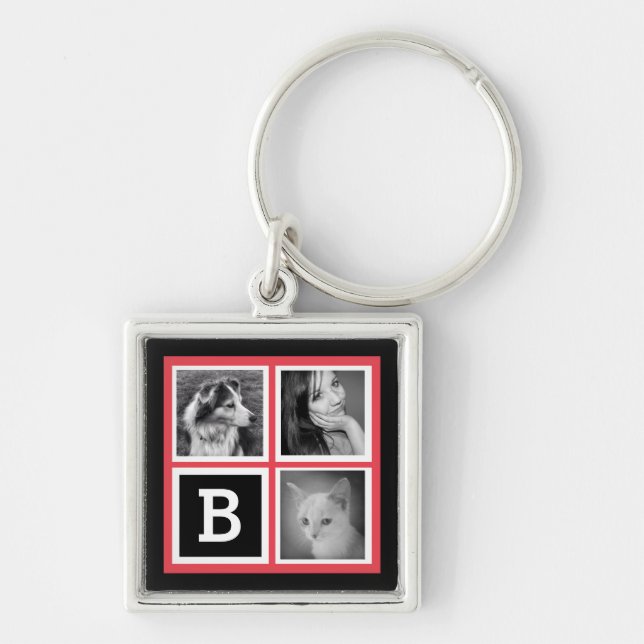 Porte-clés Ajoutez le monogramme de corail de photos (Devant)