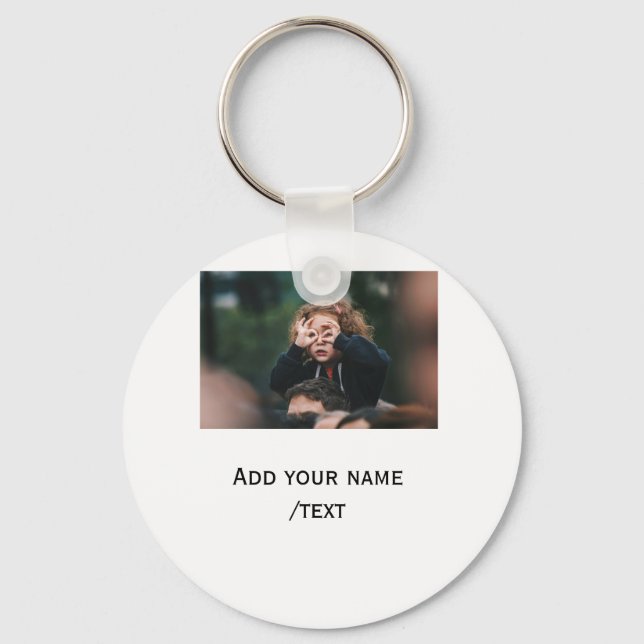 Porte-clés ajoutez simplement votre texte de photo enfants dr (Recto)