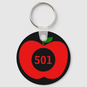 Porte-clés Ajoutez votre porte - clé rouge d'Apple de